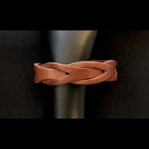J. Crew Leather Bracelet Braided Adjustable Band